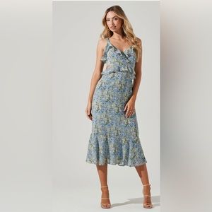 Astr the Label Wildflower Ruffle Cutout Dress
